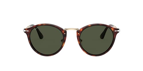 Persol PO3166S Round Sunglasses, Gold/Havana, 49 mm