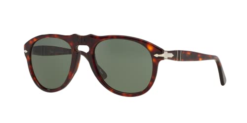 Italian Made Persol Aviator Sunglasses, Havana/Green, 54 mm