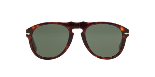 Italian Made Persol Aviator Sunglasses, Havana/Green, 54 mm