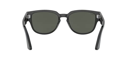 Persol PO3231S Square Sunglasses, Black/Green Polarized