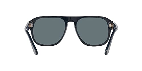 Persol Aviator Sunglasses, Dusty Blue/Dark Blue Polarized, 57mm