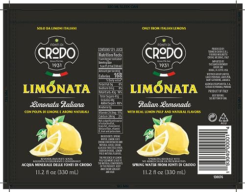 Fonti Di Crodo Limonata, Italian Sparkling Lemonade 11.2oz (24 pack)