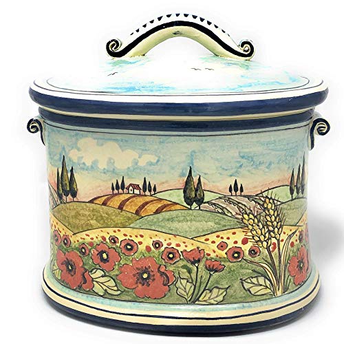 Hand Painted Tuscan Ceramic Biscuit Cookies Jar