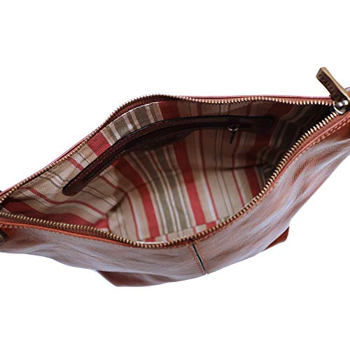 Floto Capri Tote Leather Shoulder Bag in Vecchio Brown