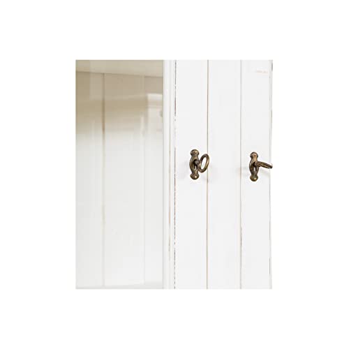 Italian made antiqued white finish solid lime wood bookcase
