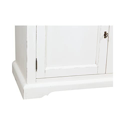 Italian made antiqued white finish solid lime wood bookcase