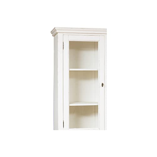 Italian made antiqued white finish solid lime wood bookcase