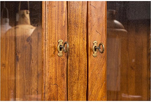 Italian-Made Solid Lime Wood Walnut Finish Bookcase