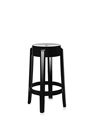 Pack of 2 Kartell Charles Ghost Stools, Matte Black