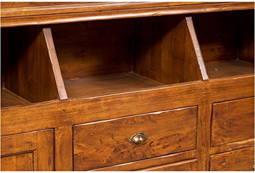 Italian-Made Solid Lime Wood Walnut Finish Bookcase