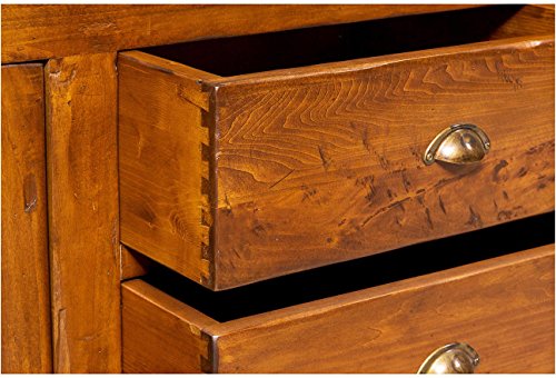 Italian-Made Solid Lime Wood Walnut Finish Bookcase