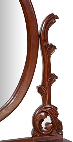 Solid Mahogany Walnut Finish Dresser with Stool 118x48x165 cm