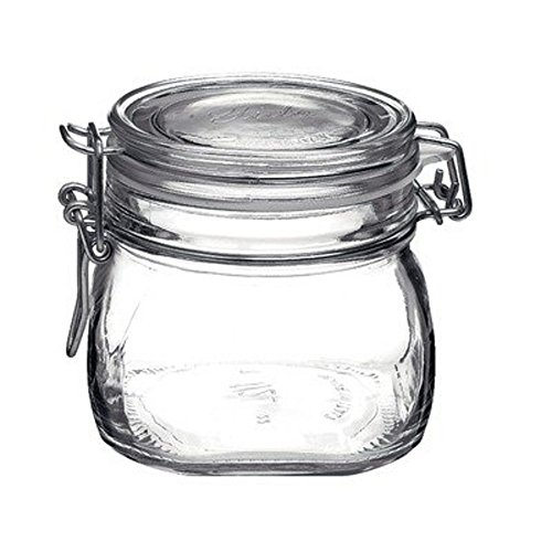 Bormioli Rocco Fido Glass Storage Jars, 17oz, Clear