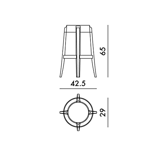 Pack of 2 Kartell Charles Ghost Stools, Matte Black