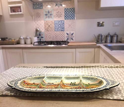 PARRINI Italian Ceramic Hand Painted Serving Tray deora