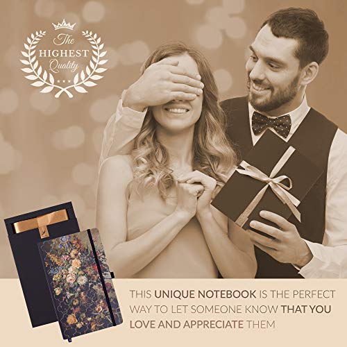 BUSINESS-DESIRE Writing Journal Gift Set for Women and Men with Twist Ball Pen & Thank You Card with Envelope Made in Italy Lined Travel Diary