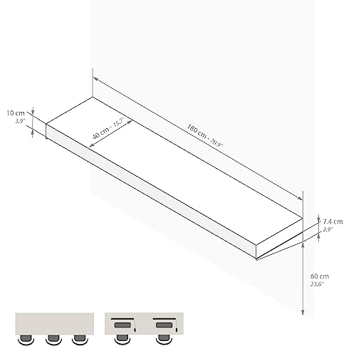 Mobili Fiver Evolution Wall Mounted Desk in Rustic Oak
