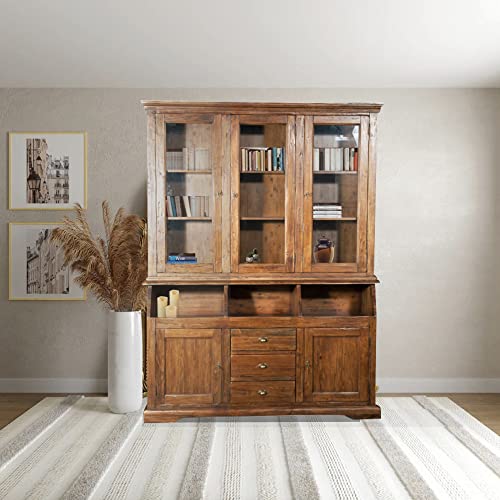 Italian Country Style Solid Lime Wood Bookcase