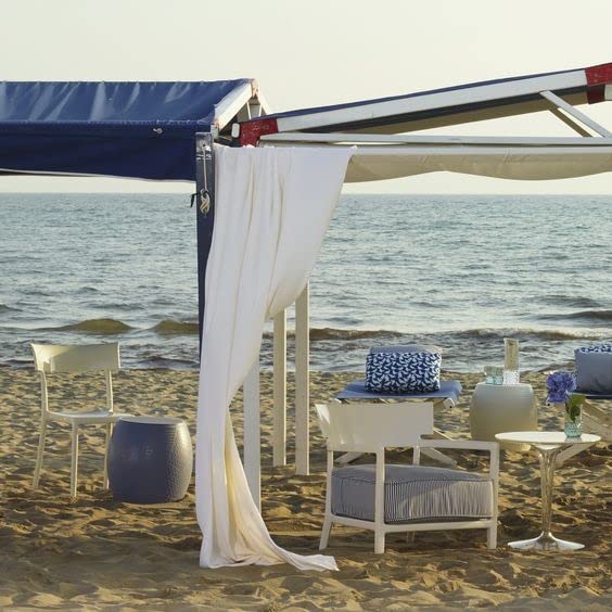 Italian Kartel SFCH-K8854-AZ Stool, Black, 17.7" D, 16.9" H