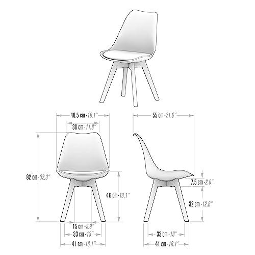 Mobili Fiver Greta Set 4 Sedie Stile Scandinavo