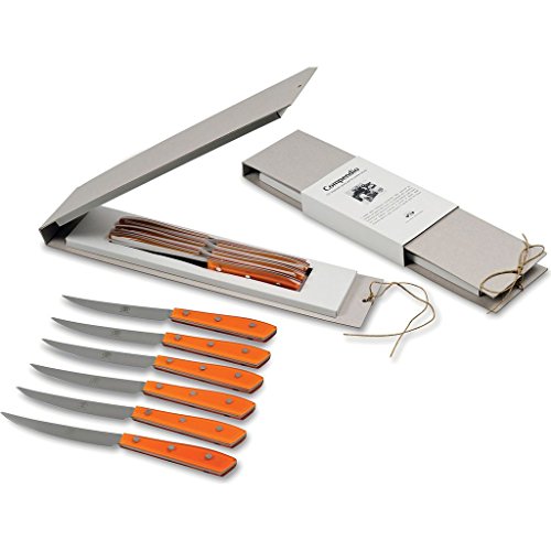 Coltellerie Berti 6-Piece Steak Knife Set | Orange Chic