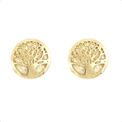 Lucchetta - 14k Yellow Gold Tree of Life Studs