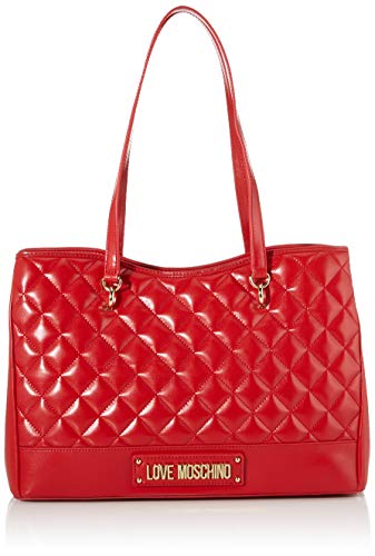 LOVE Moschino Borsa Trapuntata Lucida Rossa Taglia Unica