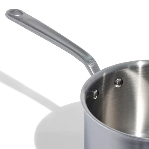 Italian Crafted 4 Quart Stainless Steel Saucepan