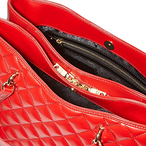 LOVE Moschino Borsa Trapuntata Lucida Rossa Taglia Unica