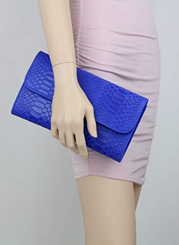 Italian Leather Girly Snake Print Suede Clutch Bag
