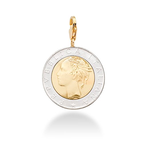 Miabella 18K Gold Italian 500-Lira Coin Medallion