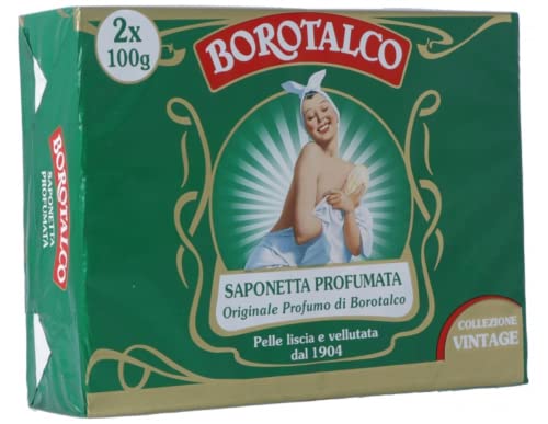 Borotalco Roberts: Set of 2 Scented Soaps, Vintage Edition (Lady Picture) * 3.5 Ounces (100g) Packages (Pack of 2) [ Italian Import ]