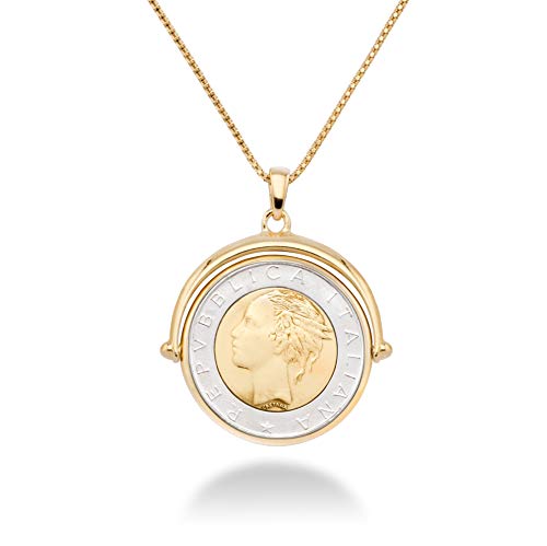 Italian Made 18K Gold 925 Silver Coin Pendant