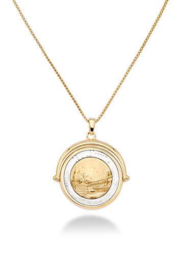 Italian Made 18K Gold 925 Silver Coin Pendant