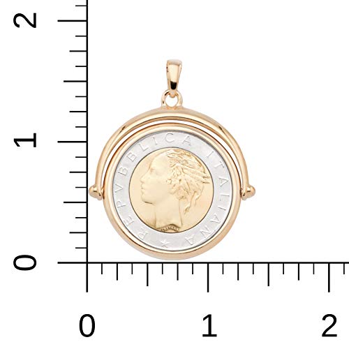 Italian Made 18K Gold 925 Silver Coin Pendant
