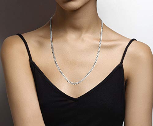 Italian Solid 925 Sterling Silver Diamond Cut Chain