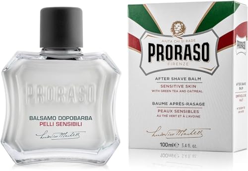 Proraso After Shave Balm for Men, Sensitive Skin Moisturizer with Oatmeal and Green Tea, 3.4 Fl Oz (Pack of 1)