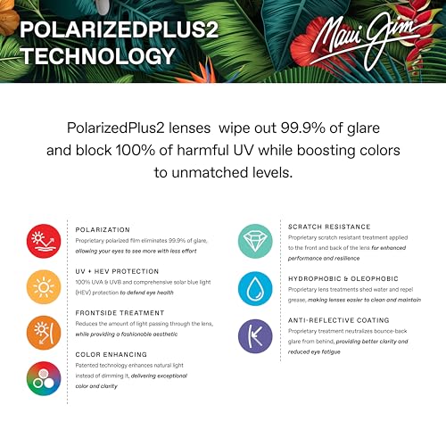 Maui Jim Men's Local Kine Polarized Wrap Sunglasses, Black/Tran Green/Lt Trans Grey/MAUIGreen®, Large