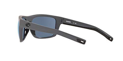 Costa Del Mar Men's Broadbill Polarized Square Sunglasses, Matte Grey/Blue Mirrored Polarized-580P, 61 mm