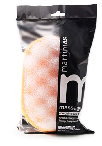 MartiniSPA Italian-Made 4-Pack Bath & Shower Sponge for Face & Body, Exfoliating Sponge for Men & Women, Dual Action Design, Dermatologically Tested – 1 of Each Color.