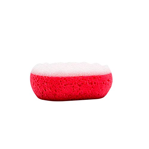 MartiniSPA Italian Made Dual Action Energizing Body & Bath Sponge - All-in-One Regular Body Sponge & Gommage Deep Exfoliating Scrub Side - (2 Pack/2 Units) Color/Fluorescent Pink