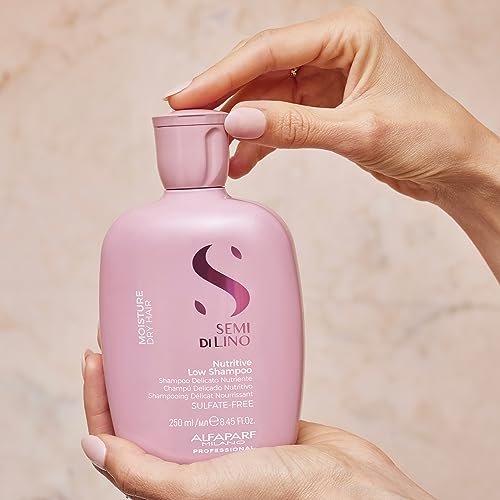 Alfaparf Milano Semi Di Lino Moisture Nutritive Sulfate Free Shampoo for Dry Hair - Paraben and Paraffin Free - Safe on Color Treated Hair - Professional Salon Quality, 8.45 Fl Oz