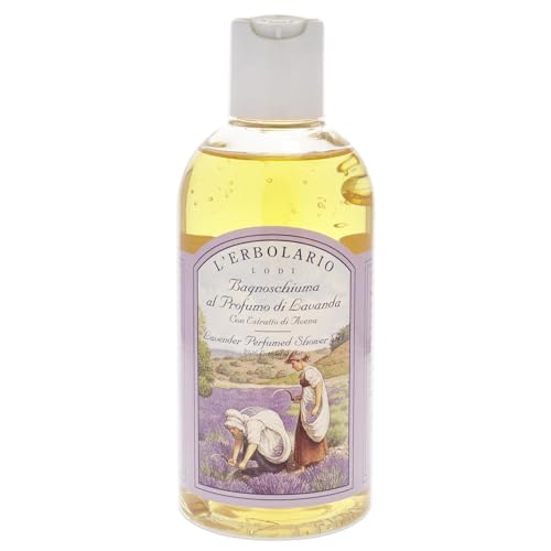 L'Erbolario - Lavender Perfumed Shower Gel - Infused with Extract of Oats - Soft Caress for Relaxing Bath - Leaves Skin Silky and Velvety Soft - Aromatic, Floral Fragrance, 8.4 oz