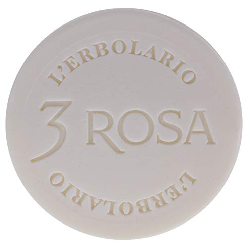 L'Erbolario 3 Rose Perfumed Bar Soap - Enriched With All Natural Ingredients And Aromatic Fragrances - Cleanses And Moisturizes Skin - Long Lasting And Creates A Rich, Creamy Lather - 3.5 Oz