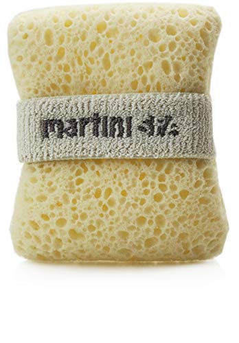 MartiniSPA Exfoliating Body & Shower Sponge with Soap Pocket. All Natural Italian Deep Cleansing Sponge with Soap Saver Pouch & Hand Strap for Men & Women - Use in Shower or Bath - 2 Units/Beige Color