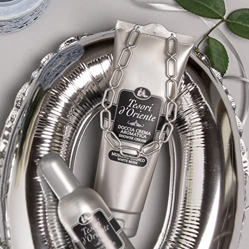 Tesori d'Oriente Shower Cream Gel Womens, Moisturizing Body Wash For Women, Travel Size Body Gel with Skin Care Essentials-250 Ml-8.45us Fl Oz-[Italian Import ]-(White Musk)
