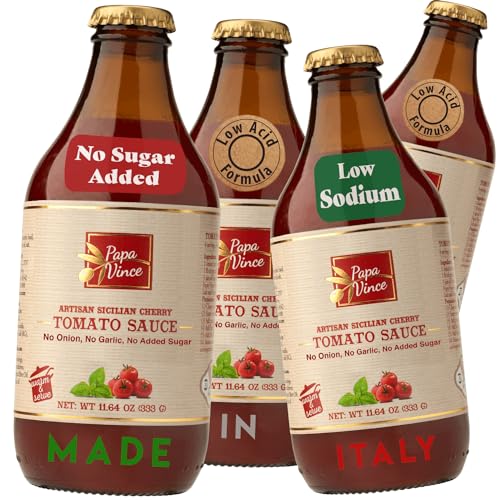 Papa Vince Tomato Sauce: No Onion, No Garlic, Low Acid, Gluten-Free, Non-GMO