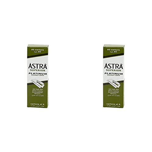 Astra Platinum Double Edge Safety Razor Blades,100 Count (Pack of 2)