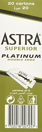 Astra Platinum Double Edge Safety Razor Blades,100 Count (Pack of 2)
