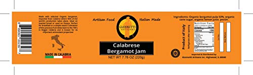 Giannetti Artisans Calabrese Bergamot Jam - Imported from Calabria, Italy - 7.7 oz Jar